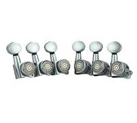 Eddaray 6pcs In-Line Guitar Lock Tuners, 6pcs Right Handed, Tuning Wrench Set with Replacement Oval Knob (E-105SP, Chrome)