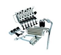 Eddaray Double Rocking Tremolo Bridge, 6 String Electric Guitar Spring Stabilizer Device Double Vibrato System Tailpiece Saddle Playing Accessories Replacement (S1000 Chrome, 42mm String Lock Length)