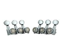 Eddaray Guitar Locking Tuners (3R + 3L) - 1:18 Gear Ratio Lock String Tuning Key Pegs Machine Heads Set with Oval Shaped Knob Replacement, (E-105SP, Chrome)