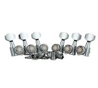 Eddaray Guitar Locking Tuners (3R + 3L) - 1:18 Gear Ratio Lock String Tuning Key Pegs Machine Heads Set with Hexagonal Shaped Knob Replacement, (E-107SP, Chrome)