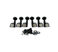 Eddaray Guitar Locking Tuners (3R + 3L) - 1:18 Gear Ratio Lock String Tuning Key Pegs Machine Heads Set with Oval Shaped Knob Replacement, (E-105SP, Black)