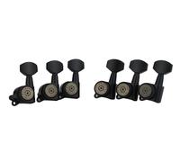 Eddaray Guitar Locking Tuners (6 for Left) - 1:18 Gear Ratio Lock String Tuning Key Pegs Machine Heads Set with Hexagonal Shaped Knob Replacement, (E-107SP, Black)