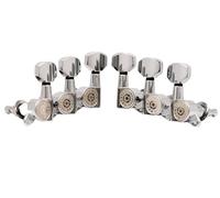 Eddaray Guitar Machine Heads (3R + 3L) - 1:18 Gear Ratio Sealed Tuning Key Pegs Tuners Set with Hexagonal Shaped Knob Replacement, (E-1001, Chrome)