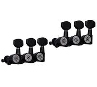 Eddaray Guitar Machine Heads (6 for Left) - 1:15 Gear Ratio Sealed Tuning Key Pegs Tuners Set with Hexagonal Shaped Knob Replacement, (E-1001, Black)