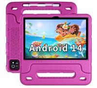 EDDBNi Kids Tablet Android 14 Tablet 10 inch Kids Tablets with Case Quad Core 64GB Dual Camera Parental Controls 2.4G WiFi Educational Tablets (粉红色)