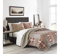 Eddie Bauer | 100% Cotton, Reversible & Lightweight Quilt and Sham(s), Pre-Washed for Extra Comfort, Brown, King