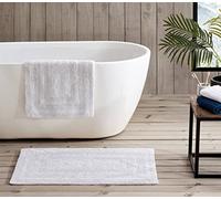 Eddie Bauer | Bath Set-100, Ultra-Soft Rugs, Tufted Fabric for Durability and Easy Care, Cotton, White, 2 Piece