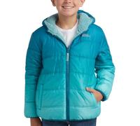 Eddie Bauer Boys' Reversible Jacket - Waterproof Lightweight Fleece Lined Hooded Puffer Coat - Boys Outerwear Jacket (5-20), Size 10-12, Marine Blue