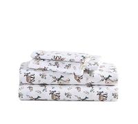 Eddie Bauer - Full Sheet Set, Warm Breathable Cotton Flannel Bedding with Deep Pockets, Brushed for Extra Softness, Cozy Home Decor, Oeko-Tex Certified (Woodland Friends, Full)