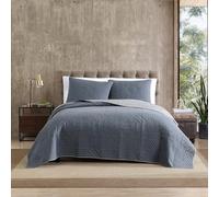 Eddie Bauer | Hidden Lake Collection | 100% Cotton Reversible & Light-Weight Quilt Bedspread with Matching Sham, 2-Piece Bedding Set, Pre-Washed for Extra Comfort, Twin, Blue