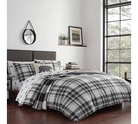 Eddie Bauer Home | Coal Creek Collection | 100% Cotton Soft & Cozy Premium Quality Plaid Comforter with Matching Sham, 2-Piece Bedding Set, Twin, Grey