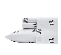 Eddie Bauer Home Sheets Cotton Percale Bedding Set,4pieces, Crisp & Cool, Stylish Home Decor, Full, Labrador Fields White/Grey