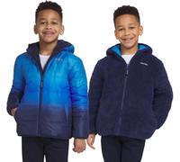 Eddie Bauer Kids Reversible Plush Hoodie Jacket (US, Alpha, Medium, Regular, Medieval Blue)