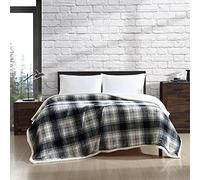 Eddie Bauer- King Blanket, Ultra Soft & Cozy Plush Home Décor, All Season Bedding (Vail Plaid Grey, King)