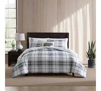 Eddie Bauer - King Comforter Set, Reversible Cotton Bedding with Matching Shams, Plaid Home Decor for All Seasons (Alder Blue/Grey, King)