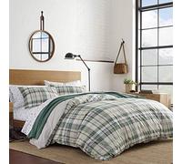 Eddie Bauer - King Duvet Cover Set, Cotton Reversible Bedding with Matching Shams, Plaid Home Decor for All Seasons (Timbers Evergreen, King)