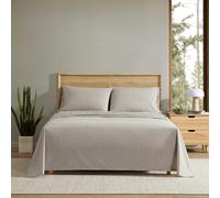 Eddie Bauer - King Sheet Set, Crisp & Cooling Sheets w/a Naturally Smooth Cotton Percale Lightweight Feel - Matching Pillowcases & Deep Pocket Fitted Sheet (Harrison Brown)