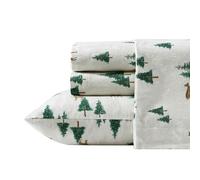 Eddie Bauer - King Sheets, Cotton Flannel Bedding Set, Brushed For Extra Softness, Cozy Home Decor (Deer Hollow, King)