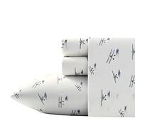 Eddie Bauer - King Sheets, Cotton Percale Bedding Set, Crisp & Cool Home Decor (Sea Planes Blue, King)