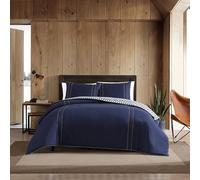 Eddie Bauer Kingston Reversible Comforter Set, King, 100% Cotton, Navy