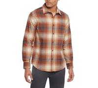 Eddie Bauer Men’s Classic Flannel Shirt, Orange, XXL