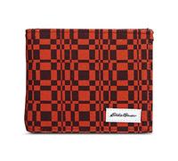 Eddie Bauer Men Signature Bifold Passcase Wallet (Available in Cotton Ripstop Nylon), Canvas Print-Red, One Size