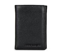 Eddie Bauer Men Signature Leather Trifold Wallet, Leather Logo - Black, One Size, Signature Genuine Leather Trifold Wallet