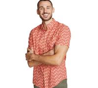 Eddie Bauer Mens Baja Short-Sleeve Shirt - Print, Flamingo, Large