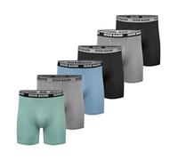 Eddie Bauer Men's Boxer Briefs, Breathable and Comfortable with Contoured Pouch Support, 6 Pack Underwear, Dusty Aqua/Ash Grey/Lt Chambray/Black/Ash Grey/Black, XL