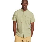 Eddie Bauer Men's Classic Fit UPF Guide 2.0 Short-Sleeve Shirt, Green Olive, Large