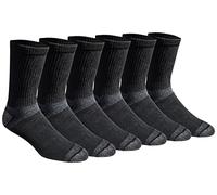 Eddie Bauer Men's Dura Dri Moisture Control Crew Socks, Black (6 Pairs), Large
