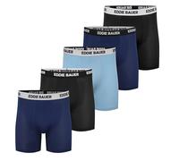 Eddie Bauer Men's Microfiber Mesh Boxer Brief With Contoured Pouch 5 Pack, Patrol Blue/Black/Lt Chambray/Patriot Blue/Black, L