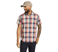 Eddie Bauer Men's Pack It Seersucker Short-Sleeve Shirt, Red, XXL