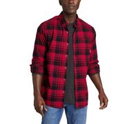 Eddie Bauer Men's Shirt Eddie's Favorite Flannel Shirt Slim Fit Checked, Red, S