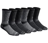 Eddie Bauer Men's Socks Dura Dri Moisture Control Crew Socks, Black Assorted (6 Pairs), Large (Pack of 6)