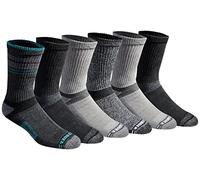 Eddie Bauer Men's Socks Dura Dri Moisture Control Crew Socks, Fashion Black Assorted (6 Pairs), Large (Pack of 6)