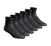 Eddie Bauer Men's Socks Dura Dri Moisture Control Quarter Socks, Black (6 Pairs), Large (Pack of 6)