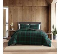 Eddie Bauer - Queen Duvet Cover Set, Reversible Cotton Bedding with Matching Shams, Plaid Home Decor with Button Closure (Woodland Tartan Green, Queen)