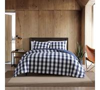 Eddie Bauer - Queen Duvet Cover Set, Reversible Cotton Bedding with Matching Shams, Stylish Plaid Home Decor (Lakehouse Blue, Queen)