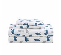 Eddie Bauer- Queen Sheet Set, Cotton Flannel Bedding Set, Brushed for Extra Softness, Cozy Home Décor (Bear Mountain Grey, Queen)