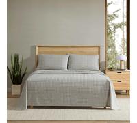 Eddie Bauer - Queen Sheet Set, Crisp & Cooling Sheets w/a Naturally Smooth Cotton Percale Lightweight Feel - Matching Pillowcases & Deep Pocket Fitted Sheet (Griffin Plaid Beige)