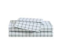 Eddie Bauer - Queen Sheet Set, Premium Cotton Percale Bedding Set, Plaid Home Decor, Oeko-Tex Certified (Classic Tattersall Plaid Green, Queen)