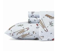 Eddie Bauer - Queen Sheet Set, Warm Breathable Cotton Flannel Bedding with Deep Pockets, Brushed for Extra Softness, Cozy Home Decor, Oeko-Tex Certified (Snow Days, Queen)
