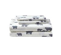 Eddie Bauer - Queen Sheets, Cotton Flannel Bedding Set, Brushed for Extra Softness, Cozy Home Decor (Bear Family, Queen)