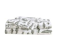Eddie Bauer - Sheet Set, Cotton Percale Bedding with Matching Pillowcase, Crisp & Breathable, 200-Thread Count, Classic Comfort Essentials (Wes Fish Green, Twin)
