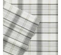 Eddie Bauer Sheets Cotton Percale Bedding Set, Crisp & Cool, Stylish Home Decor, Queen, Chinook Grey/Ivory/Dark Grey