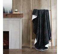 Eddie Bauer - Throw Blanket, Boucle Bedding with Faux Fur Reverse, Soft & Cozy Plaid Home Decor (Tarrytown Plaid Green, 50" x 70")
