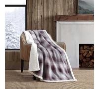Eddie Bauer - Throw Blanket, Brushed Fleece Bedding with Sherpa Reverse, Soft & Cozy Plaid Home Decor for Bed or Couch (Nordic Plaid Purple, Throw)