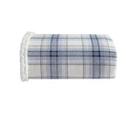 Eddie Bauer - Throw Blanket, Cotton Flannel Home Decor, All Season Reversible Sherpa Bedding (Edgewood Plaid Blue, Throw)