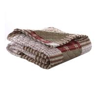 Eddie Bauer Throw Blanket Reversible Cotton Quilted Bedding Home Decor for All Seasons 50"""" x 60"""" Camano Island Red